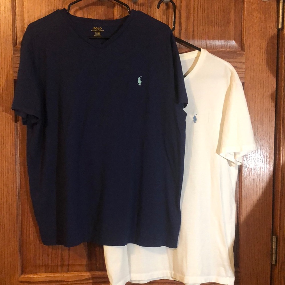 Polo by Ralph Lauren Navy and White Short Sleeve Tees